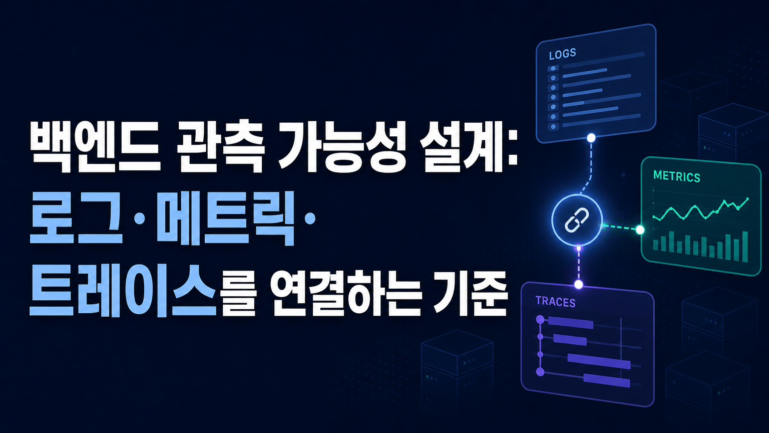 백엔드 관측 가능성 설계: 로그·메트릭·트레이스를 연결하는 기준