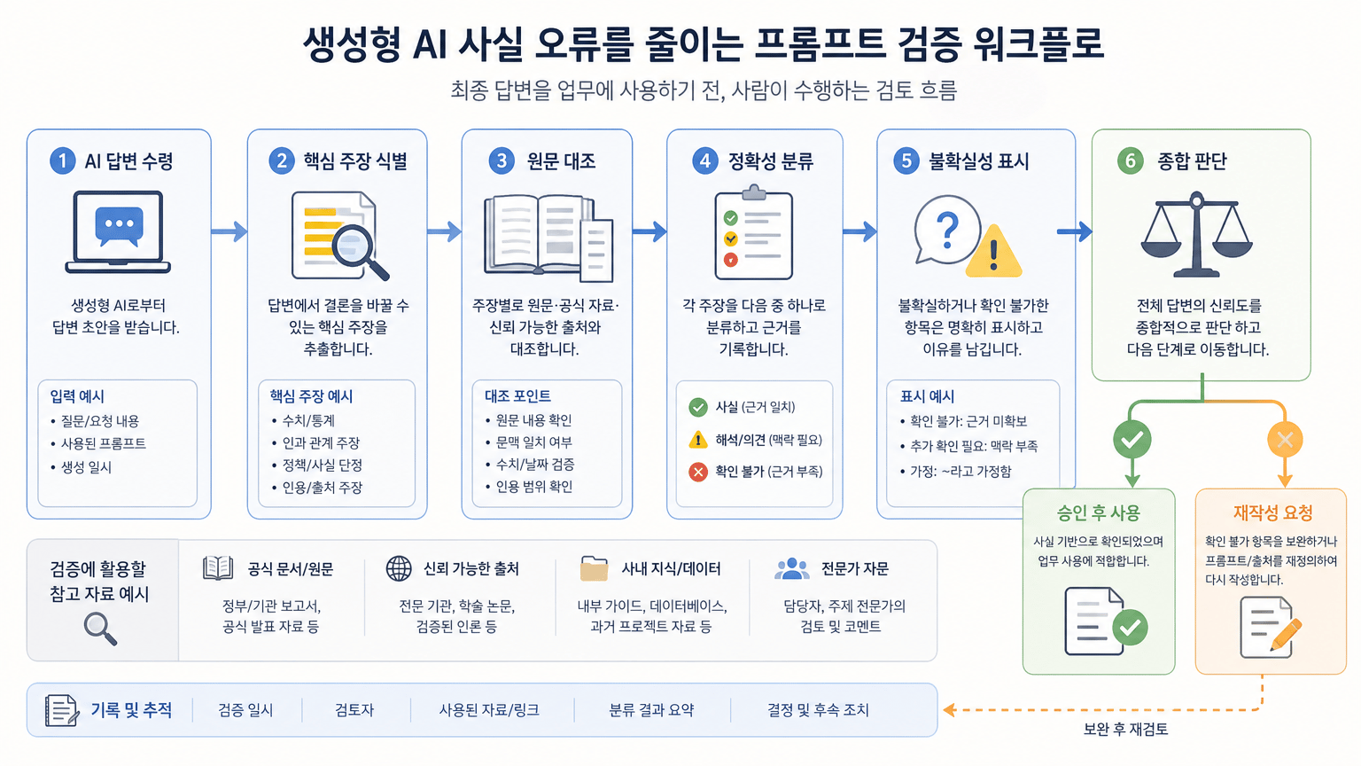 생성형 AI 사실 오류를 줄이는 프롬프트 검증 워크플로